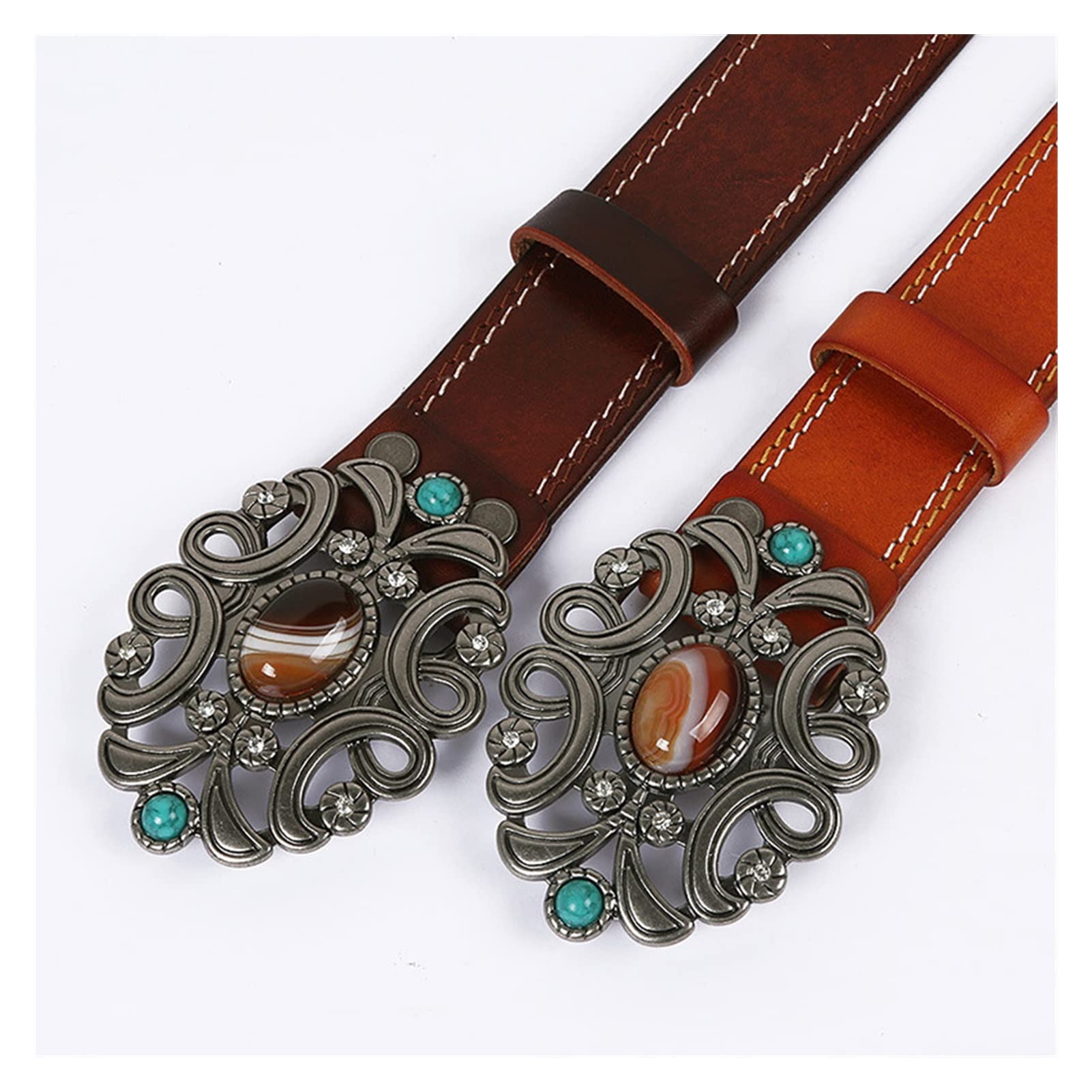 Amazon.co.jp: `Star Empty メンズバックルベルト 瑪瑙の石のバックル